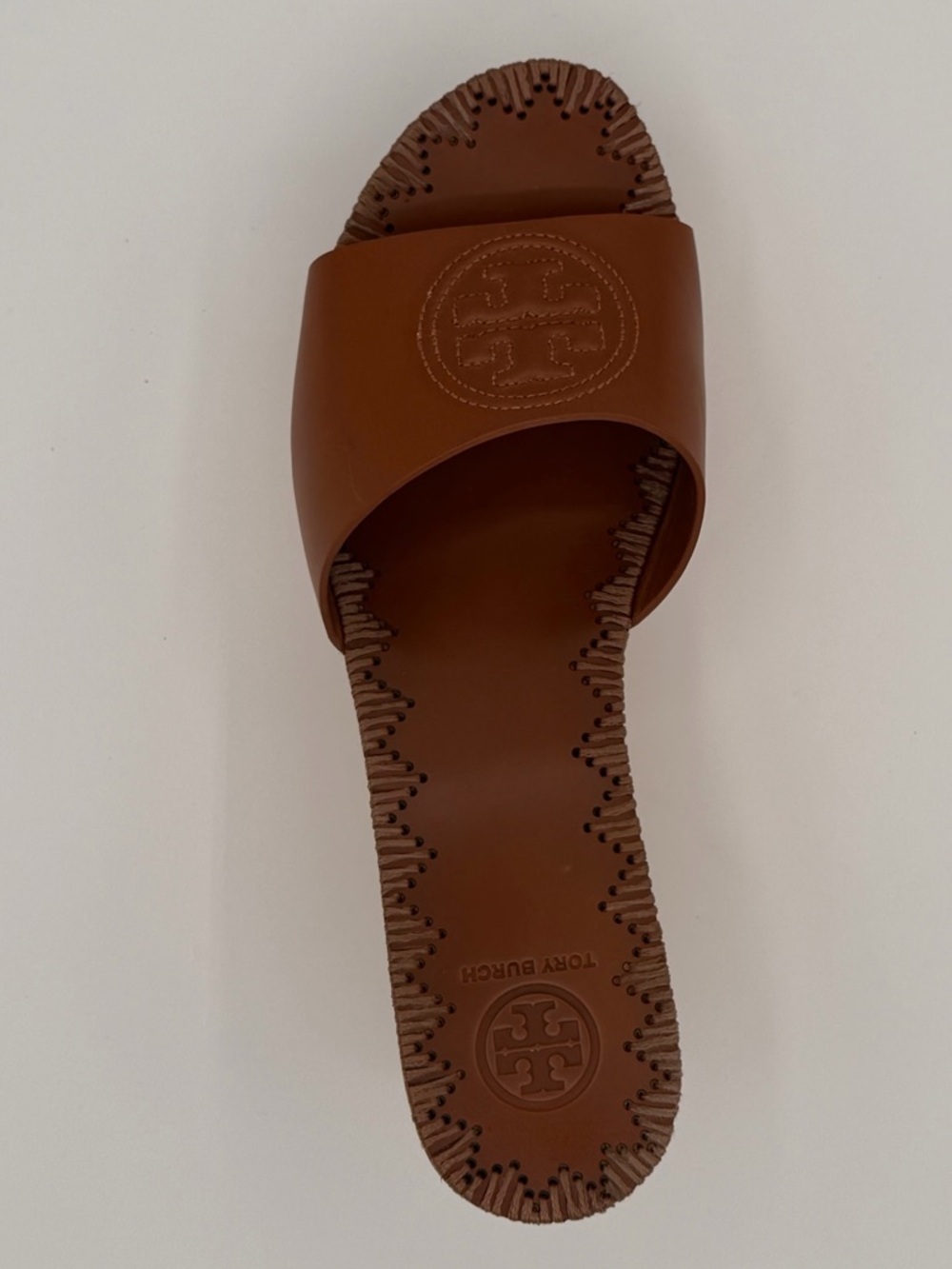 *Tory Burch* Patty Logo Platform Wedge Sandals Size 8 - Picture 4 of 7